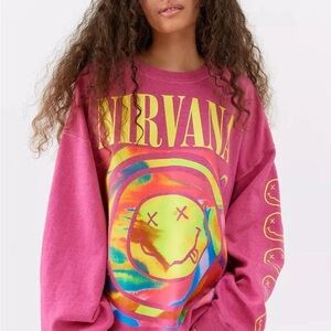 Urban Outfitters Pink Nirvana Graphic Sweater